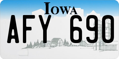 IA license plate AFY690