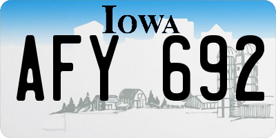 IA license plate AFY692