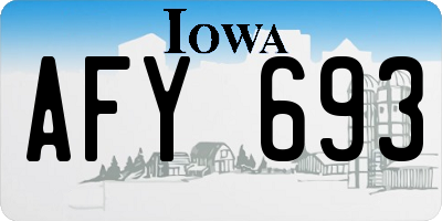 IA license plate AFY693