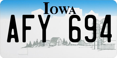 IA license plate AFY694