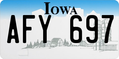 IA license plate AFY697