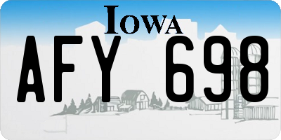IA license plate AFY698
