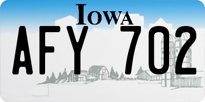 IA license plate AFY702