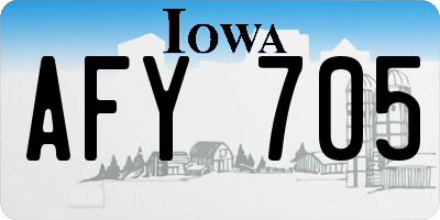 IA license plate AFY705