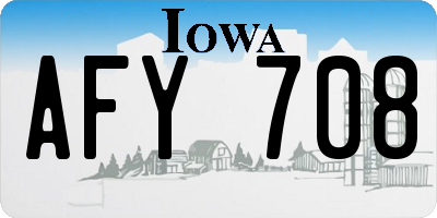 IA license plate AFY708