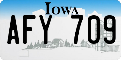 IA license plate AFY709
