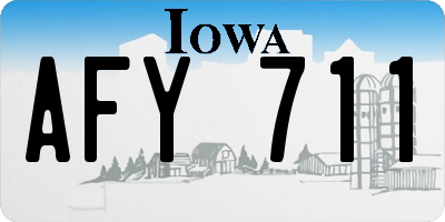 IA license plate AFY711
