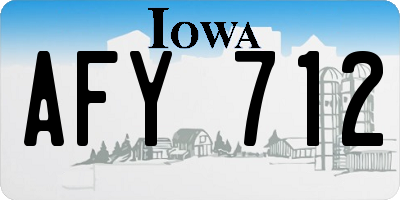 IA license plate AFY712