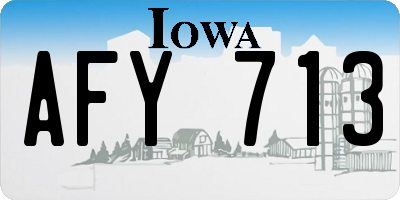 IA license plate AFY713