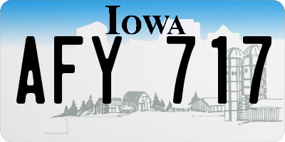 IA license plate AFY717