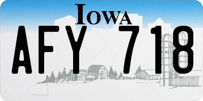 IA license plate AFY718