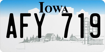 IA license plate AFY719