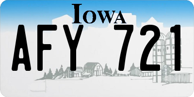 IA license plate AFY721