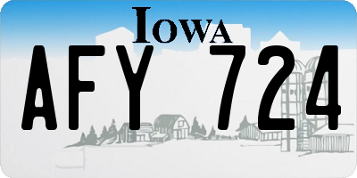 IA license plate AFY724