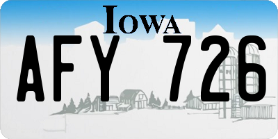 IA license plate AFY726