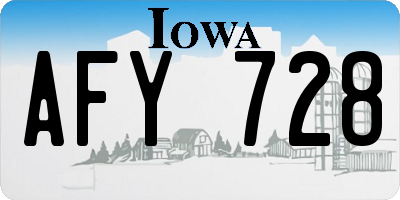 IA license plate AFY728