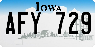 IA license plate AFY729