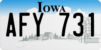 IA license plate AFY731