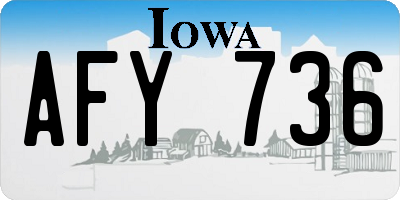 IA license plate AFY736