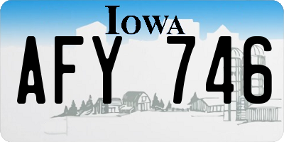 IA license plate AFY746