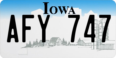 IA license plate AFY747