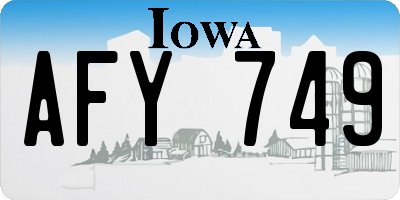 IA license plate AFY749