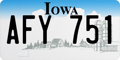 IA license plate AFY751