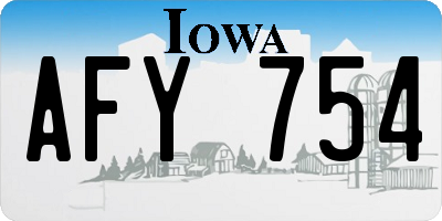 IA license plate AFY754