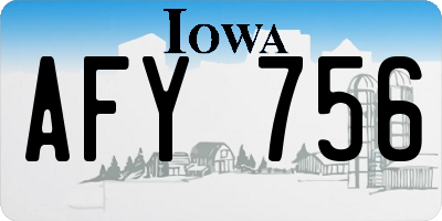 IA license plate AFY756