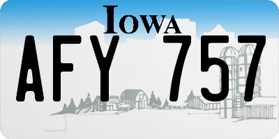 IA license plate AFY757