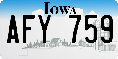IA license plate AFY759