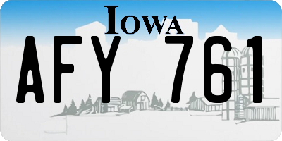 IA license plate AFY761