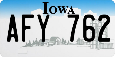 IA license plate AFY762