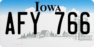 IA license plate AFY766