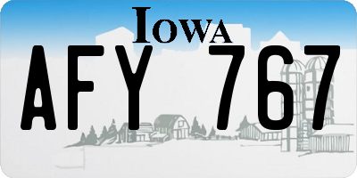 IA license plate AFY767