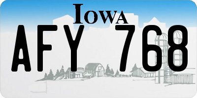 IA license plate AFY768