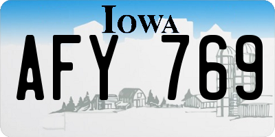 IA license plate AFY769