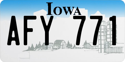IA license plate AFY771