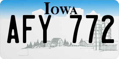 IA license plate AFY772