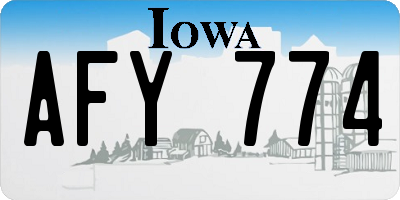 IA license plate AFY774