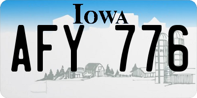 IA license plate AFY776