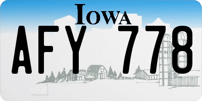 IA license plate AFY778