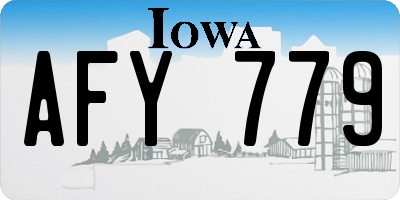 IA license plate AFY779