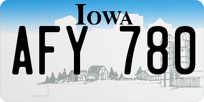 IA license plate AFY780