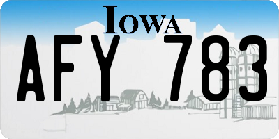 IA license plate AFY783