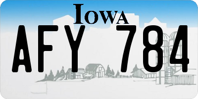 IA license plate AFY784