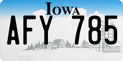 IA license plate AFY785