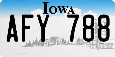 IA license plate AFY788