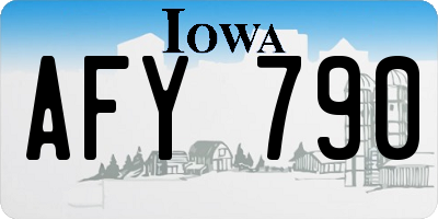 IA license plate AFY790
