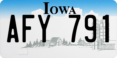 IA license plate AFY791